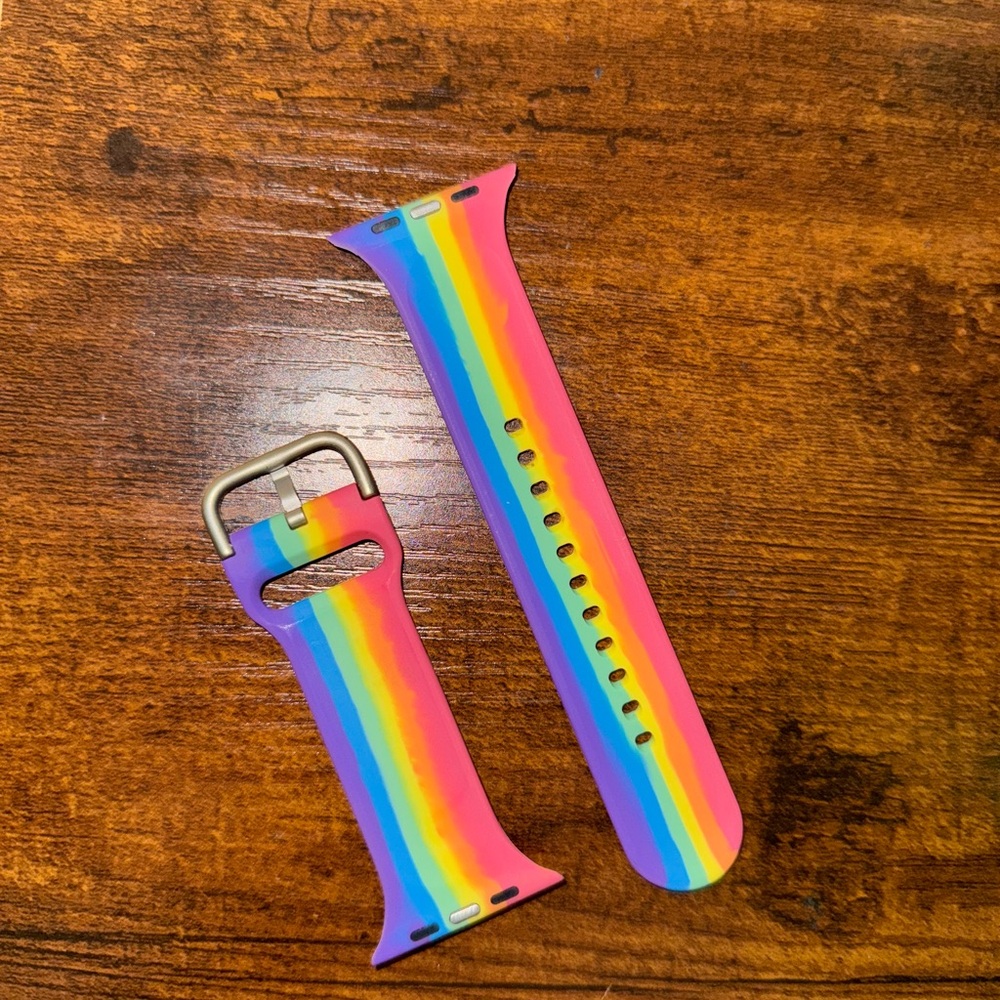 Rainbow Striped Watch Band - Picture 2 of 2